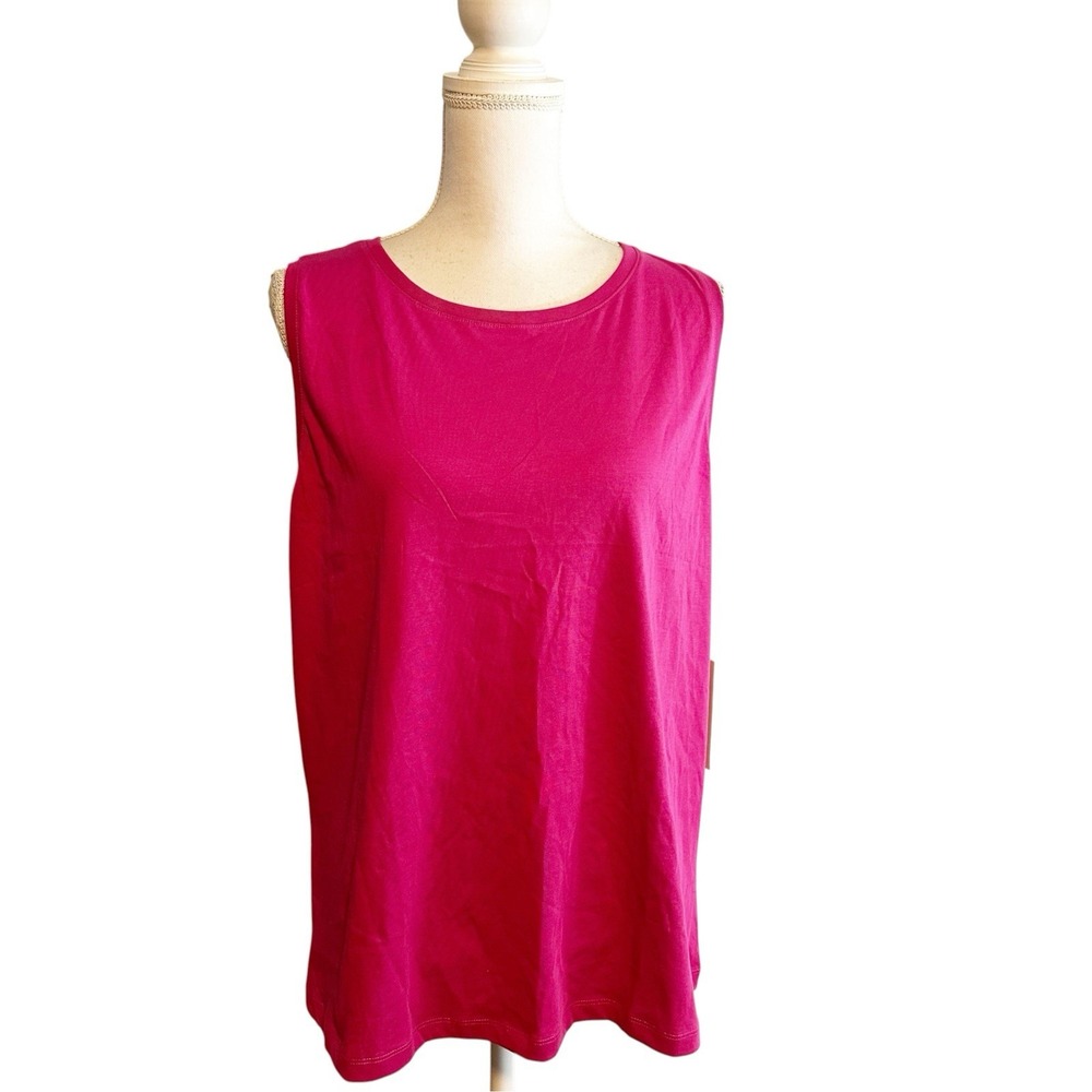 PACT Organic Womens Flower Pink Organic Cotton Essential Tank XL NWT